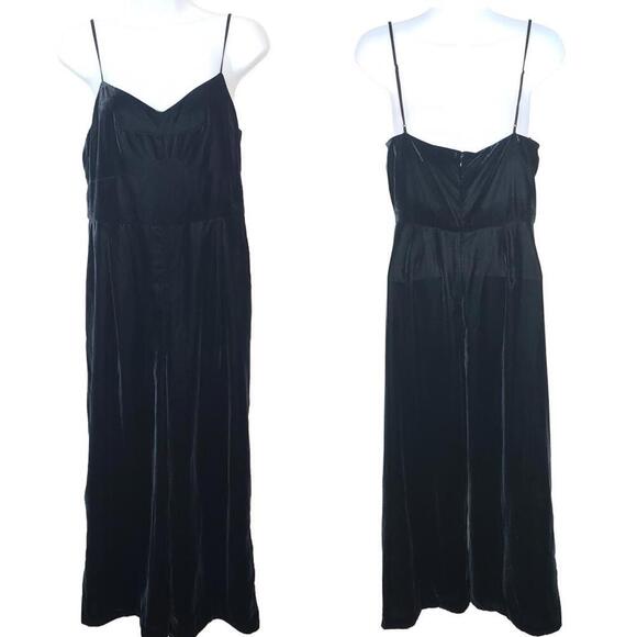 NWT J. Crew Women's Sz 6 Black Velvet Wide Cropped Leg Jumpsuit(1724) - Picture 1 of 5